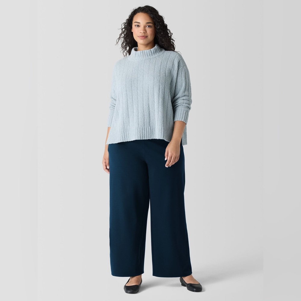 Eileen Fisher Cotton Fluff Rib Turtleneck Top Sweater XL Cotton Cashmere NWT